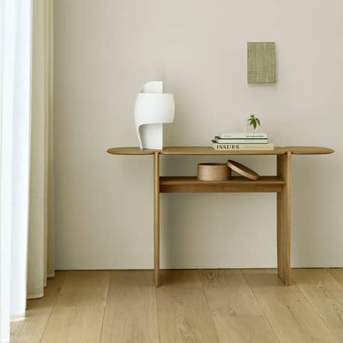 Console PI bois naturel / 130 x 40 x H 75 cm - Chêne massif - Ethnicraft - Chêne naturel - Chêne massif