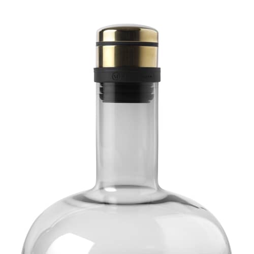 Décanteur  verre gris transparent / 1 Litre - Audo Copenhagen - Laiton / Gris fumé - Acier plaqué laiton, Plastique, Silicone, Verre