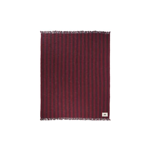 Decke Band textil rot / 160 x 200 cm - Leinen & Baumwolle - Tom Dixon - Schwarz Rot & Schwarz - Baumwolle, Leinen
