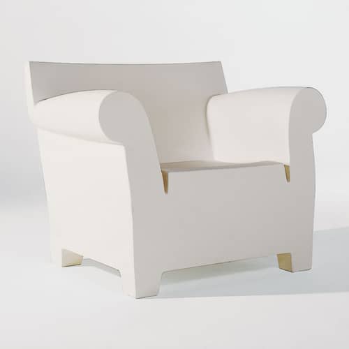 Fauteuil Bubble Club plastique blanc / Philippe Starck, 2000 - Kartell - Blanc zinc - Polypropylène