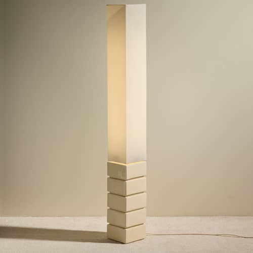 Tower Floor lamp ceramic white / H 129 cm - Maison Sarah Lavoine - Ecru - Cotton, Glazed ceramic