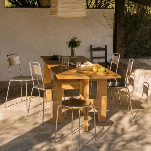 Tabouret Petit Rond métal - Frama  - Acier brossé - gebürsteter rostfreier Stahl