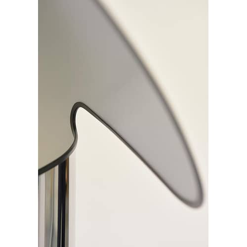 Lampadaire Chiara gris métal / Ø 72 x H 145 cm / Réédition 1969 - Flos - Acier poli / Liseré noir - Acier inoxydable
