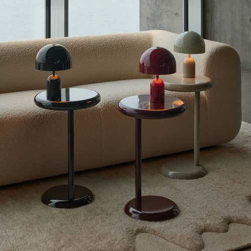 Lampe sans fil rechargeable Bell Portable LED / H 28 cm - Tom Dixon - Bordeaux - ABS