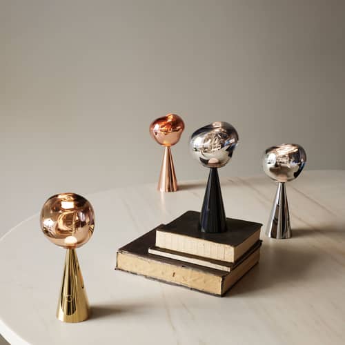 Lampe sans fil rechargeable Melt Portable LED (2015) / H 28,5 cm - Polycarbonate métallisé (change de couleur) - Tom Dixon - Chromé - Acier, Polycarbonate