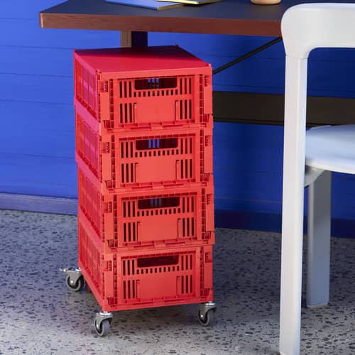  Lid metal red / For Colour Crate Medium basket 26.5 x 34.5 cm - Hay - Red - Steel