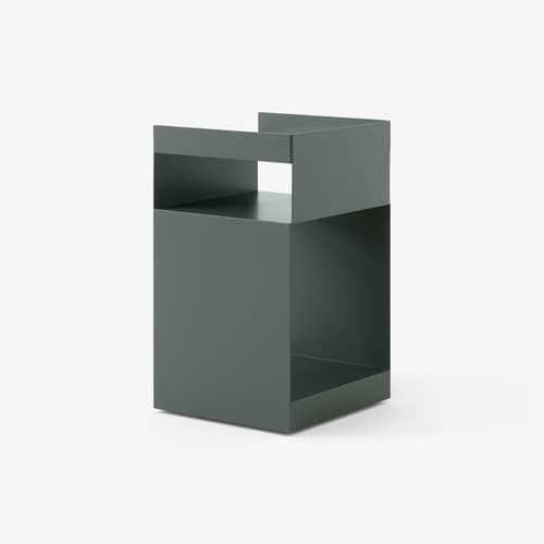 Rotate SC73 Mobile container metal green grey / 35 x 35 x H 59 cm - Steel - &tradition - Grey-green - Steel