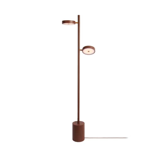Okinawa LED Floor lamp wood brown / 2 adjustable diffusers - GOOD&MOJO - Brown - Ashwood