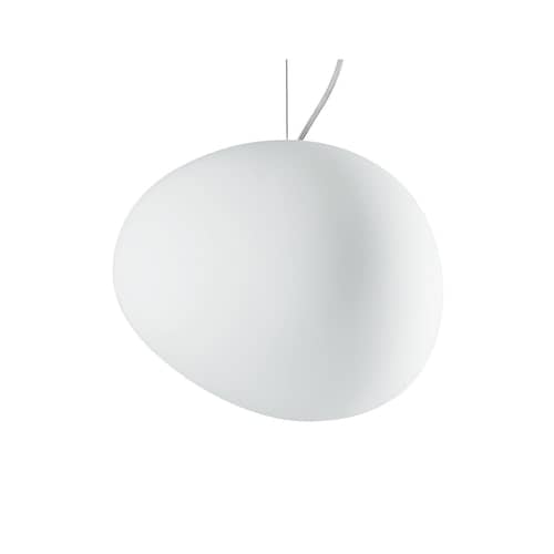 Gregg Media Pendant glass white Media - Foscarini - White - Blown glass