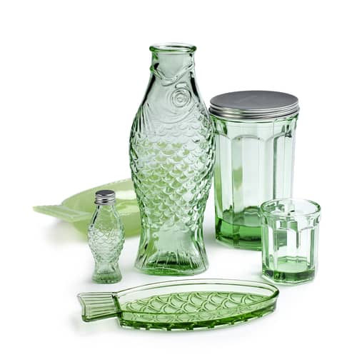 Plat Fish & Fish verre vert Poisson / Small - 23 x 10 cm - Serax - Vert transparent - Verre pressé