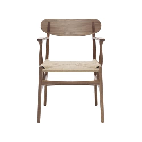 Poltrona CH26 legno naturale / Hans J. Wegner, 1950 - Corda di carta - CARL HANSEN & SON - Noce oliato / Corda naturale - , Compensato di noce oliato, Noce massello oliato