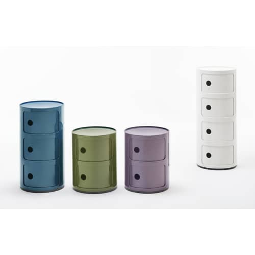 Storage Componibili Kartell 3 drawers / H 58 cm - Blue - Plastic