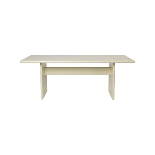 Rink Small Rectangular table wood beige / 200 x 90 cm - Ferm Living - Eggshell - Lacquered MDF