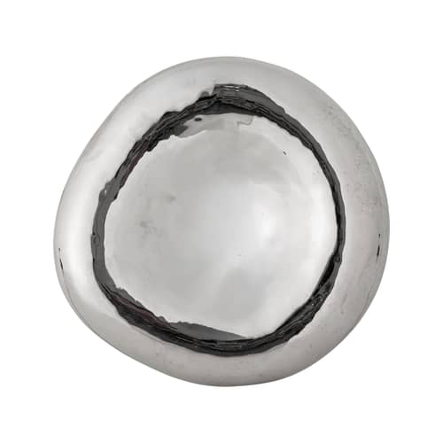 Shine Bowl ceramic silver / Ø 18 x H 6 cm - Bloomingville - Chromed - Enamelled sandstone