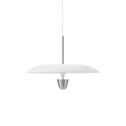 Sospensione Kantarell LED metallo bianco / Ø 55 cm - NEW WORKS - Bianco e Nichel - Acciaio, Alluminio