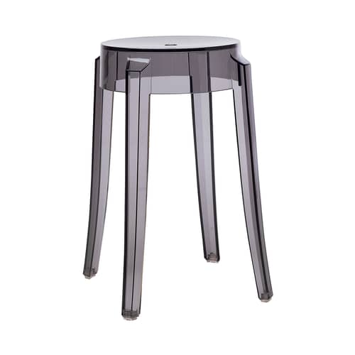 Tabouret empilable Charles Ghost plastique gris H 46 cm - Kartell - Fumé - Polycarbonate
