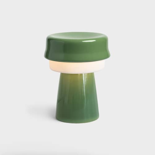 Tischleuchte Hat keramik grün / Ø 16 x H 20 cm - & klevering - Grün - Porzellan