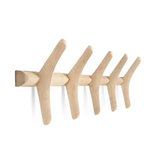 Wandgarderobe PI holz natur / L 70 cm - Ethnicraft - Natürliches Sykomorenholz - Massiver Bergahorn