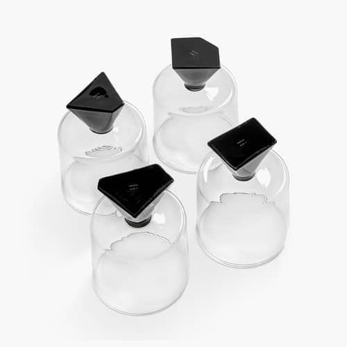 Weinglas Silos glas schwarz / 4er-Set - Serax - Schwarz / Transparent - Glas