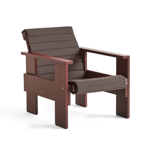 Accessoire  tissu rouge matelassé outdoor / Pour fauteuil lounge Crate - Hay - Rouge oxyde - Mousse, Tissu outdoor