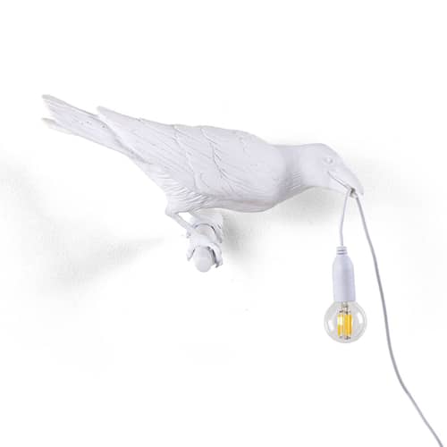 Applique d\'extérieur avec prise Bird OUTDOOR - Looking Right  - Seletti - Lampe / Blanc - Résine