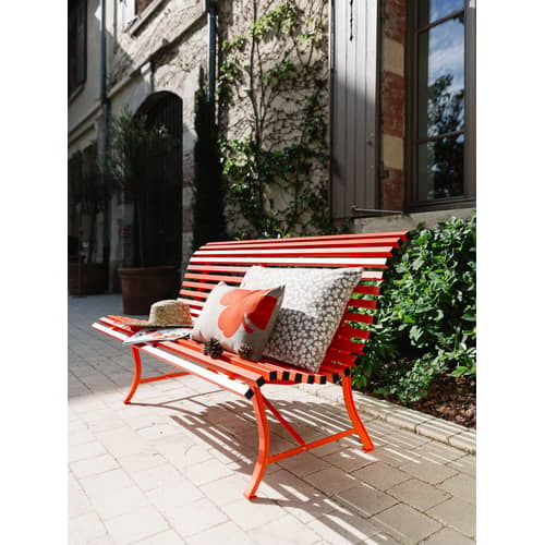 Banc avec dossier Louisiane / L 200 cm - Métal - Fermob - Bleu Acapulco - Acier électrozingué
