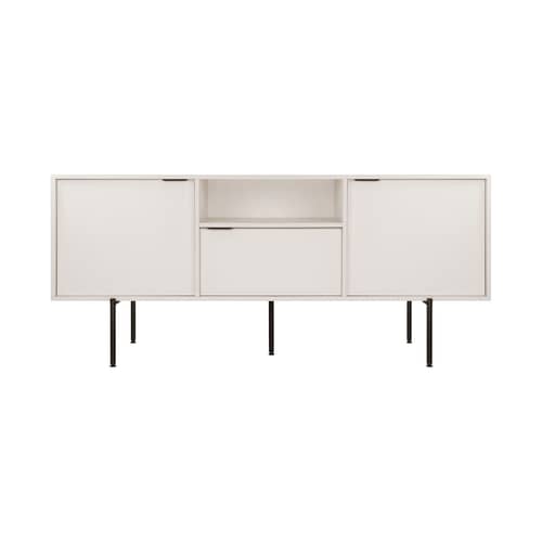 Buffet Bau bois gris / L 180 x H 79 cm - NOO.MA - Gris amande - Acier, Aluminium, Mélamine