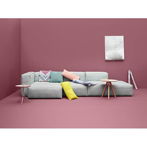 Canapé d\'angle Soft Mags tissu gris / L 314 cm - Accoudoir gauche / Tissu Divina - Hay - Accoudoir gauche / Gris clair (Tissu Divina) -  Tissu Divina, Mousse super soft, Panneaux de particules, Plumes d’oie