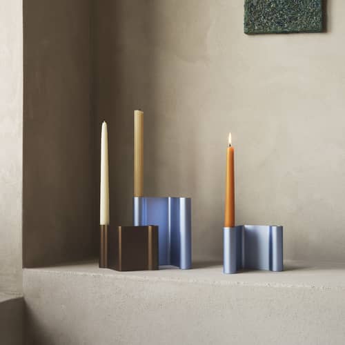 Candeliere Pair metallo blu / H 18 cm - Muuto - Blu - Alluminio anodizzato