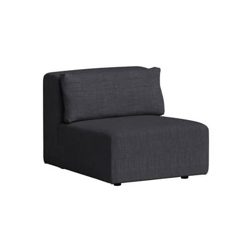 Chauffeuse Bridge tissu gris / Module central pour canapé modulable - TIPTOE - Gris ardoise - Bois, Mousse, Tissu en laine