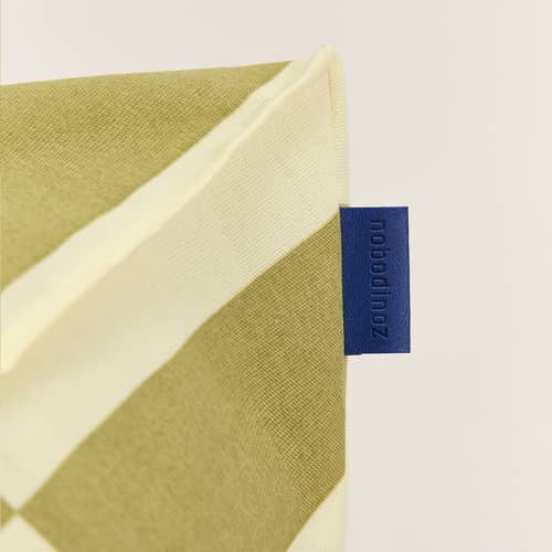 Vibes Children\'s outdoor pouf textile green - NOBODINOZ - Lime green / Tiles - Acrylic fabric, Expanded polystyrene