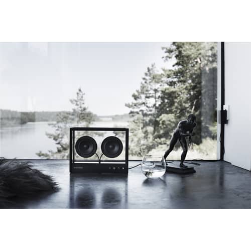 Enceinte Small verre noir / L 26 x H 20 cm - Verre trempé - Transparent Speaker - Noir / Transparent - Aluminium, Verre trempé