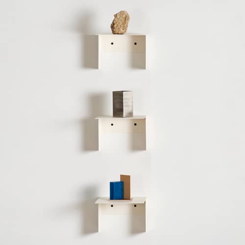 Étagère Pli Floating métal blanc / 20 x 20 cm - TIPTOE - Blanc crème - Acier thermolaqué