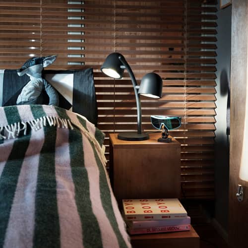Lampada da tavolo Little Lebow metallo grigio / 2 Riflettori puntati su - Fatboy - Antracite - Acciaio, Alluminio