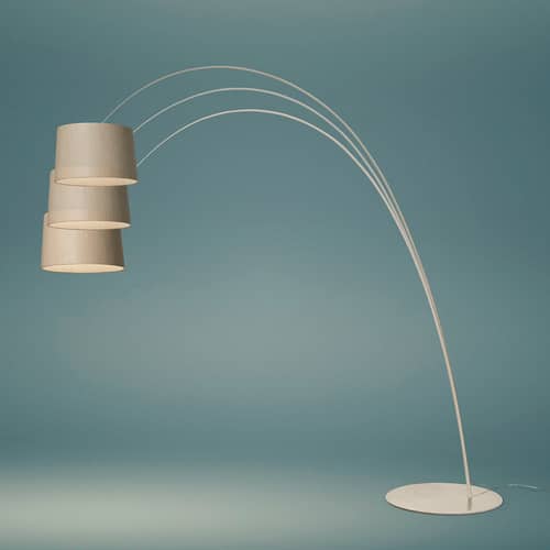 Lampadaire Twiggy Elle Wood bois naturel / LED - Érable / H 259 à 267 cm / Prof. 255 cm / Marc Sadler, 2006 - Foscarini - Grège / érable blanchi - Érable blanchi, Fibre de verre, Matériau composite, Métal verni