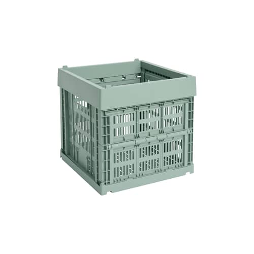 Panier Colour Crate Cube / 29,5 x 29,5 x H 29 cm - Recyclé - Hay - Vert Sauge - Polypropylène recyclé