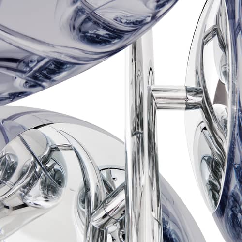Melt Chandelier Pendant plastic material grey / Small - LED / Ø 98 x H 103 cm - Tom Dixon - Smoked - Polycarbonate, Steel