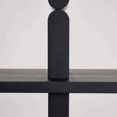 Coloured Wood Noon Shelf wood black / W 118 x H 107 cm - NOBODINOZ - Black & White - Ashwood