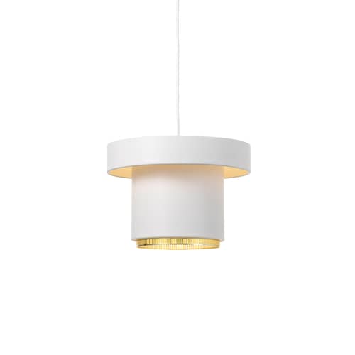 Sospensione A201 metallo bianco / Alvar Aalto, 1952 - ARTEK - Bianco / Ottone - Acciaio