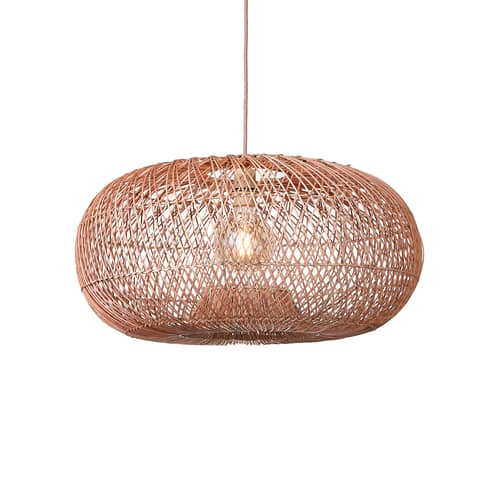Sospensione Arizona fibre beige / Ø 70 cm - Rattan - GOOD&MOJO - Naturale - Ferro, Midollino
