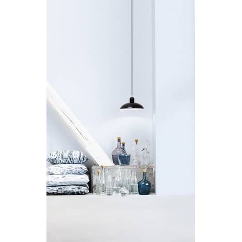 Suspension Kaiser Idell / Ø 28,5 cm - Réédition 1930 - Fritz Hansen - Noir brillant - Acier laqué