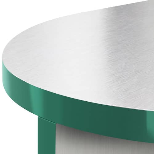 Table basse Slice me nice matériau vert / 140 x 75 x H 28 cm - Zanotta - 140 x 75 x H 28 cm / Vert & argent - MDF revêtus de stratifié Fenix®