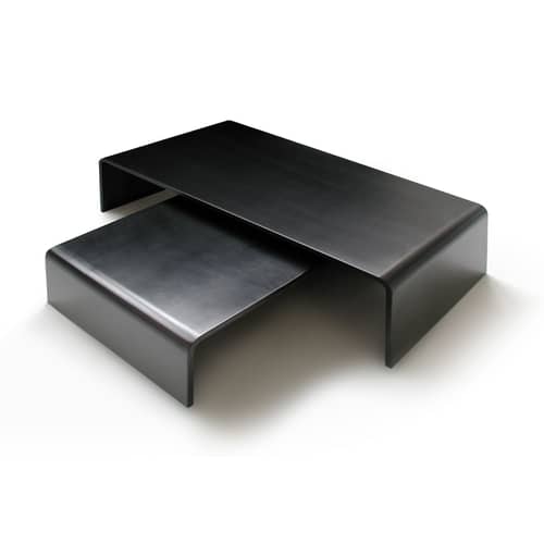 Table basse Solitaire Basso métal noir / 95 x 65 x H 25 cm - Zeus - 95 x 65 cm - Noir - Acier phosphaté