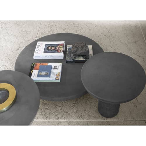 Table d\'appoint Olo Concrete / Ø 50 x H 47 cm - Béton ciré - Mogg - Anthracite - Béton ciré