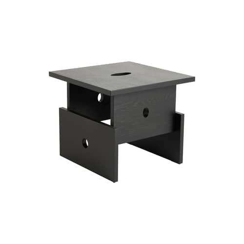 Table d\'appoint Wood Box bois noir / 40 x 40 x H 35 cm - Hay - Noir - Chêne massif laqué