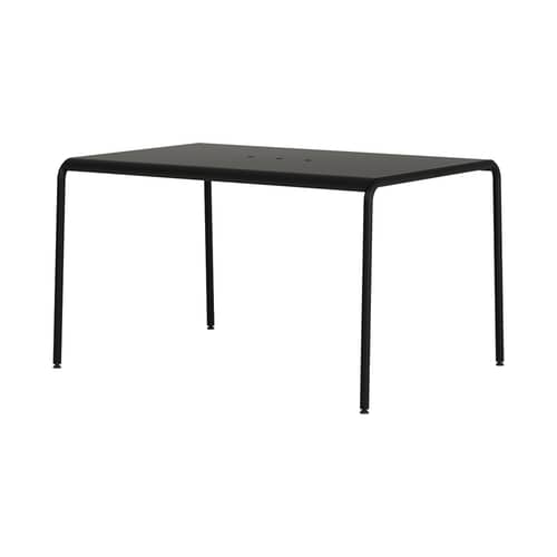 Table rectangulaire Panorama métal noir / 130 x 90 cm - 4 à 6 personnes - TIPTOE - Noir Graphite - Acier thermolaqué