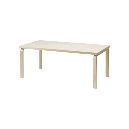 Tavolo rettangolare Aalato 83 legno naturale / 182 x 91 cm - Alvar Aalto, 1933 - ARTEK - 182 x 91 cm / Betulla - Betulla lamellare, Impiallacciatura di betulla