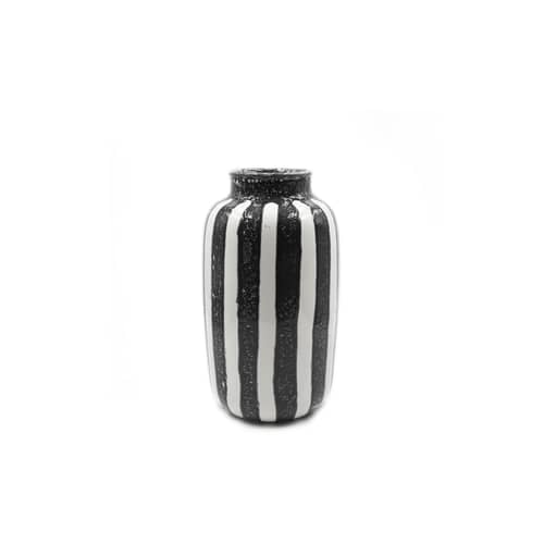 Riviera Large Vase ceramic black / H 36 cm - Maison Sarah Lavoine - Black - Glazed ceramic