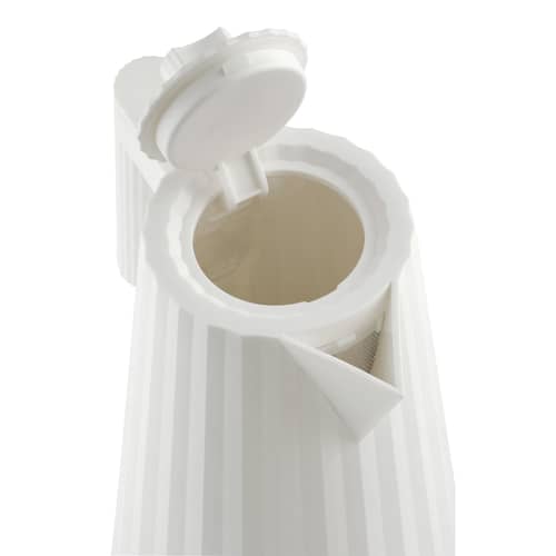 Wasserkocher Plissé plastikmaterial weiß / 1,7 L - Temperaturkontrolle - Alessi - Weiß - thermoplastisches Harz