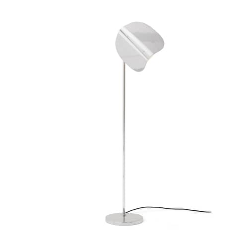 Lampada a stelo Wing metallo argento / Orientabile - Audo Copenhagen - Alluminio lucido - Acciaio, Alluminio